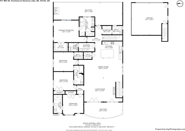 571 Mill St Unit 2, Fontana, WI 53125 - room layout