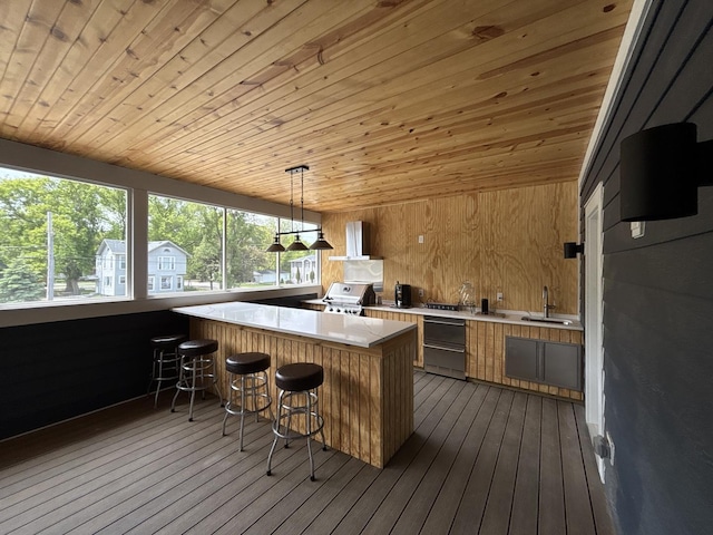 571 Mill St Unit 2, Fontana, WI 53125 - deck featuring an outdoor kitchen