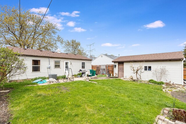 431 Montrose Dr, Romeoville, IL 60446 - rear view of property featuring a patio area, central AC, and an outdoor structure
