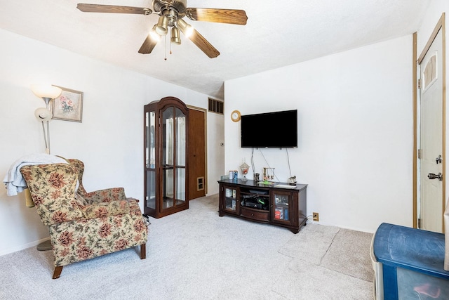 431 Montrose Dr, Romeoville, IL 60446 - living room featuring carpet floors and ceiling fan