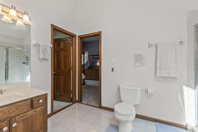 3560 Jeremy Ranch Ct, Naperville, IL 60564 - bathroom featuring ensuite bathroom, vanity, a stall shower, and tile patterned flooring