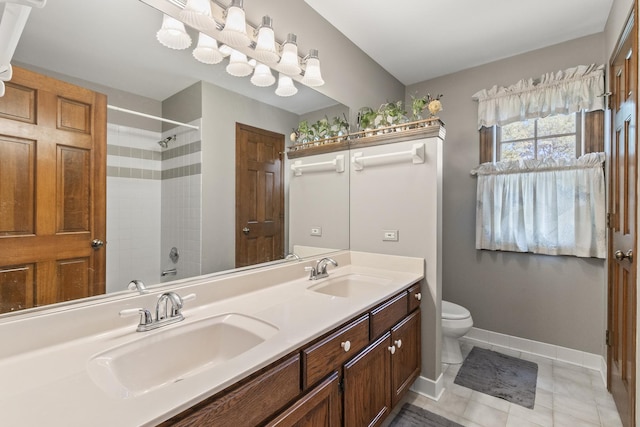 3560 Jeremy Ranch Ct, Naperville, IL 60564 - full bath with double vanity, a shower, and tile patterned flooring
