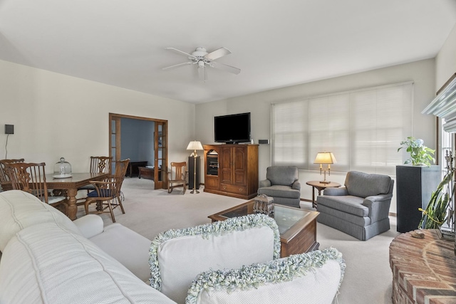 3560 Jeremy Ranch Ct, Naperville, IL 60564 - living room featuring carpet, ceiling fan, and healthy amount of natural light