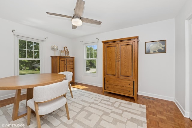 1505 Lita Ave, Deerfield, IL 60015 - dining area with baseboards and a ceiling fan