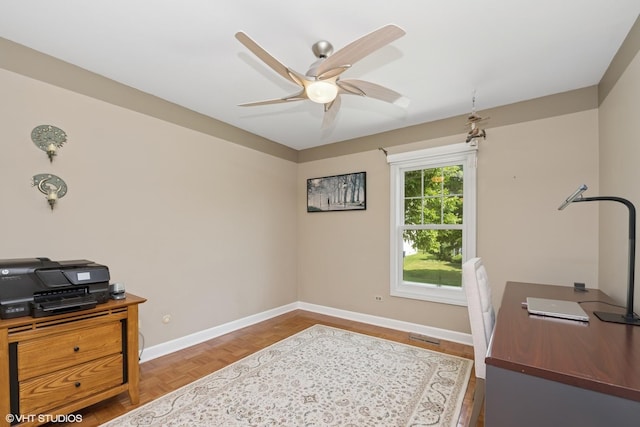 1505 Lita Ave, Deerfield, IL 60015 - office space featuring a ceiling fan and baseboards