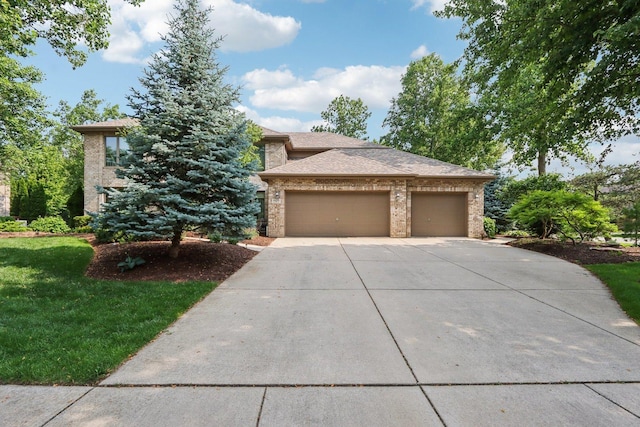 11624 Kluth Ct, Mokena, IL 60448 - view of front of house with brick siding, driveway, an attached garage, and a front lawn