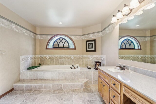 11624 Kluth Ct, Mokena, IL 60448 - bathroom featuring a bath, vanity, and plenty of natural light
