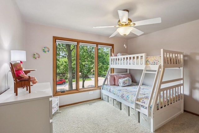 11624 Kluth Ct, Mokena, IL 60448 - carpeted bedroom featuring baseboards and ceiling fan