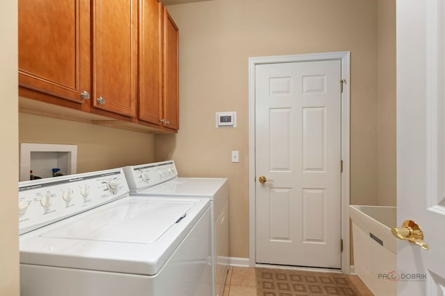 3 Joshua Ct, South Barrington, IL 60010 - washroom with independent washer and dryer, cabinet space, baseboards, and light tile patterned floors