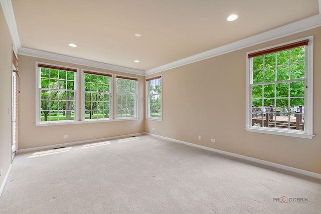 3 Joshua Ct, South Barrington, IL 60010 - unfurnished room featuring crown molding, baseboards, healthy amount of natural light, carpet, and recessed lighting