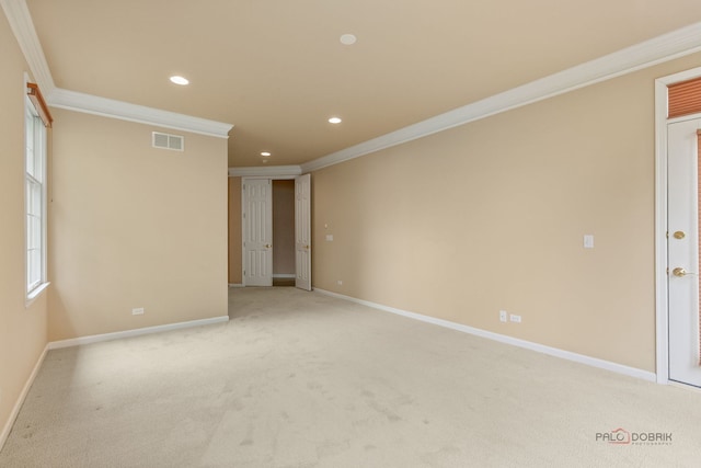 3 Joshua Ct, South Barrington, IL 60010 - unfurnished room with crown molding, recessed lighting, baseboards, and light carpet