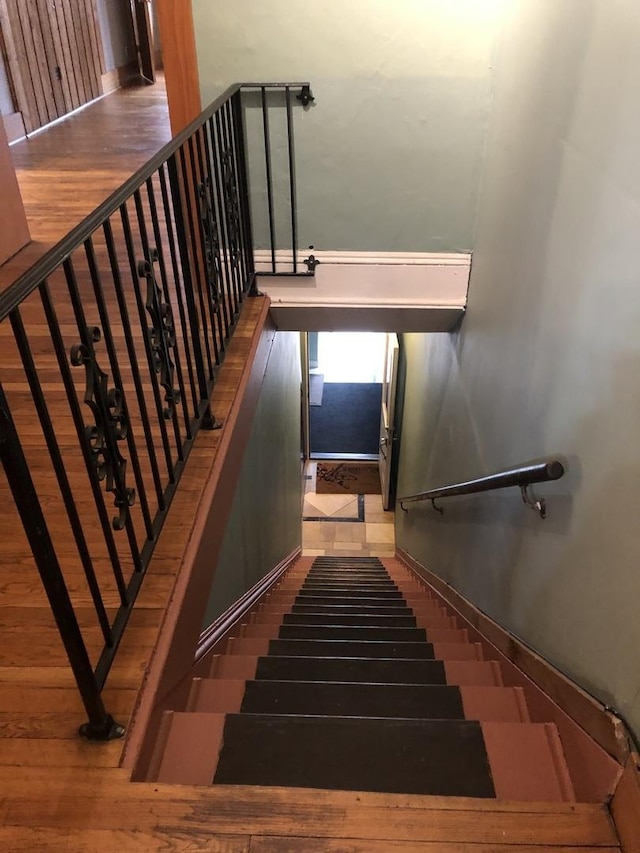 1252 W Chicago Ave, Chicago, IL 60642 - staircase with wood finished floors