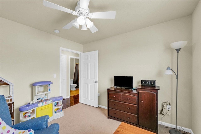 3407 Nobel Dr, Champaign, IL 61822 - living area with ceiling fan and baseboards