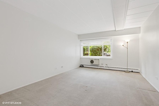 1137 Leavitt Ave Unit 118, Flossmoor, IL 60422 - carpeted empty room with baseboard heating and beamed ceiling