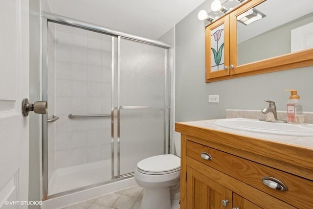 1137 Leavitt Ave Unit 118, Flossmoor, IL 60422 - bathroom featuring vanity, tile patterned flooring, and a stall shower