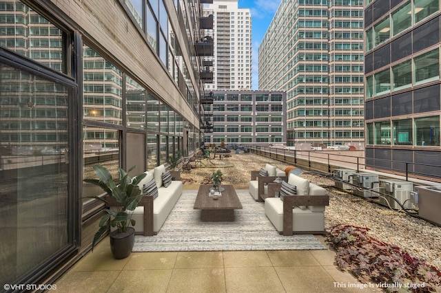 130 S Canal St Unit 210, Chicago, IL 60606 - view of patio / terrace featuring outdoor lounge area and a view of city