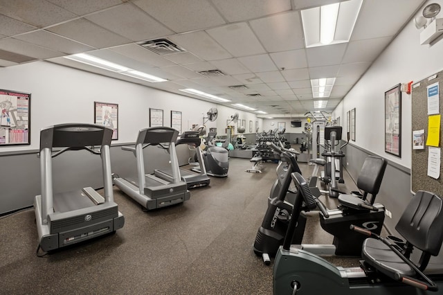 130 S Canal St Unit 210, Chicago, IL 60606 - exercise room featuring a drop ceiling