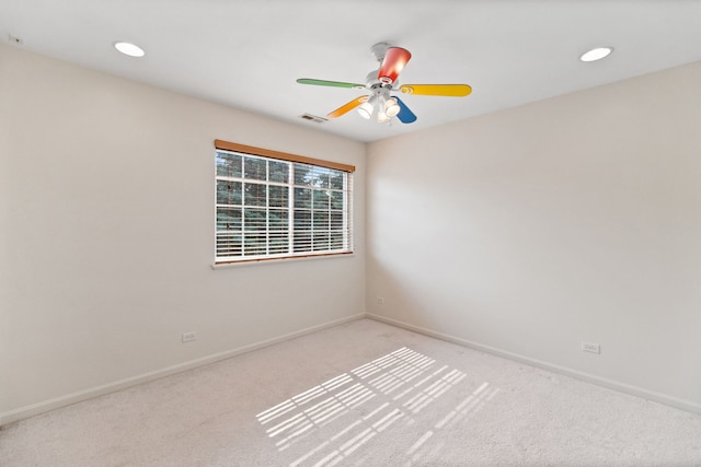 390 Jamestown Ct, Aurora, IL 60502 - unfurnished room featuring carpet floors, a ceiling fan, baseboards, and recessed lighting