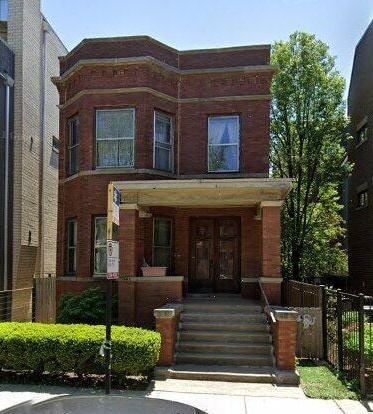 1441 W Diversey Pkwy, Chicago, IL 60614 - view of front of property featuring french doors, covered porch, and brick siding