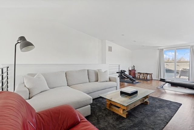 1632 W Erie St Unit 3, Chicago, IL 60622 - living area with lofted ceiling and wood finished floors