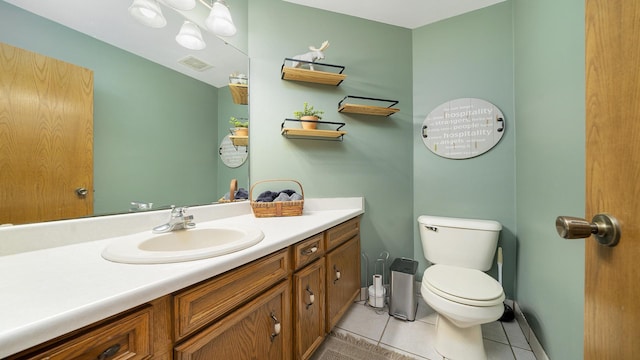 3894 E Whippoorwill Ln, Byron, IL 61010 - half bathroom with toilet, vanity, tile patterned floors, and baseboards