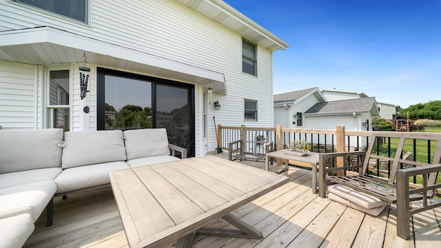 3894 E Whippoorwill Ln, Byron, IL 61010 - wooden terrace featuring an outdoor hangout area