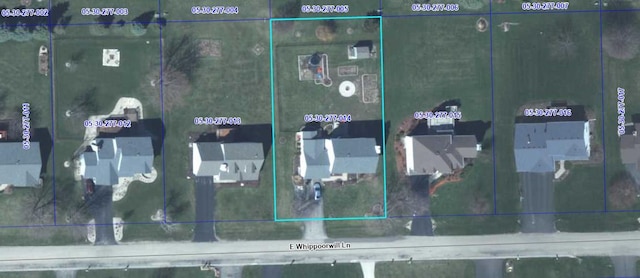 3894 E Whippoorwill Ln, Byron, IL 61010 - aerial overview of property's location featuring property parcel outlined