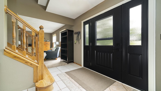 3894 E Whippoorwill Ln, Byron, IL 61010 - tiled foyer entrance with plenty of natural light and stairs