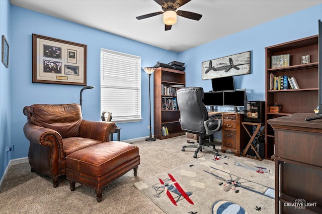 1285 Highpoint Ct, Bartlett, IL 60103 - carpeted office space with ceiling fan and baseboards