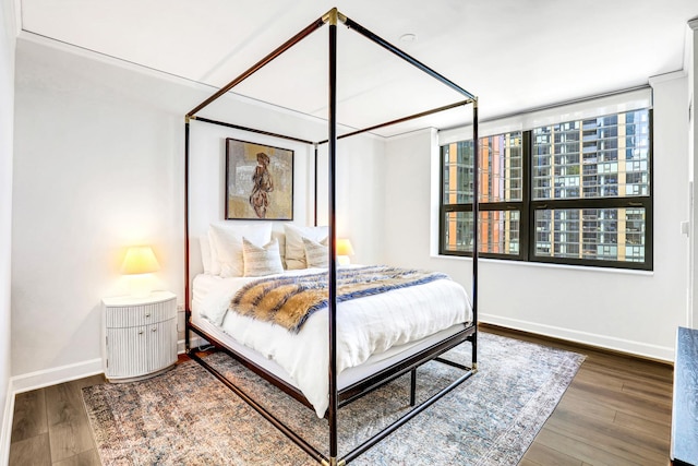 201 N Westshore Dr Unit 2102, Chicago, IL 60601 - bedroom featuring baseboards and wood finished floors