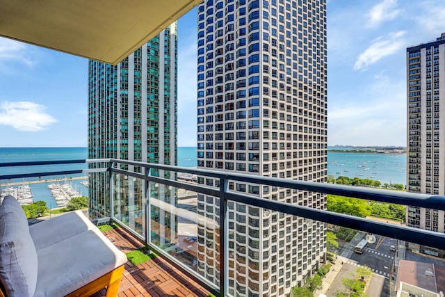 201 N Westshore Dr Unit 2102, Chicago, IL 60601 - balcony featuring a water view