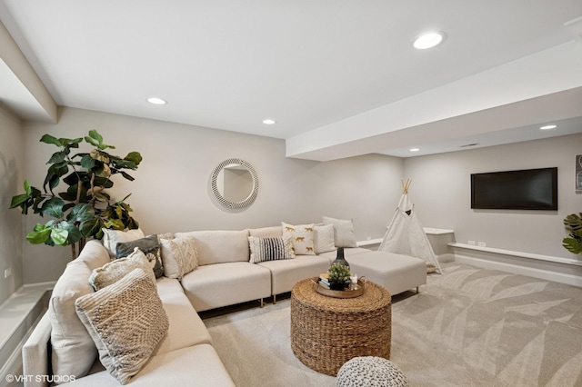 234 E Saint Charles Rd, Elmhurst, IL 60126 - carpeted living area with recessed lighting and baseboards