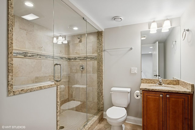 234 E Saint Charles Rd, Elmhurst, IL 60126 - full bath with vanity, a stall shower, and tile patterned floors