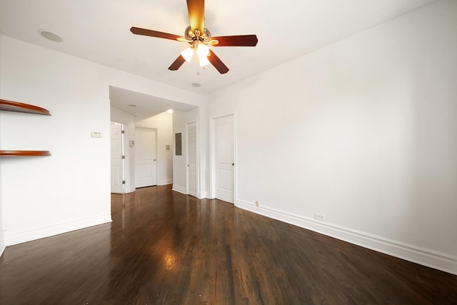 4054 W Palmer St Unit 2, Chicago, IL 60639 - spare room with wood finished floors, baseboards, and a ceiling fan