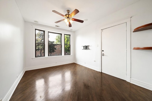 4054 W Palmer St Unit 2, Chicago, IL 60639 - unfurnished room with wood finished floors, a ceiling fan, and baseboards