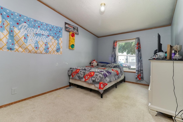 103 S Benson St, Lexington, IL 61753 - carpeted bedroom featuring lofted ceiling and crown molding