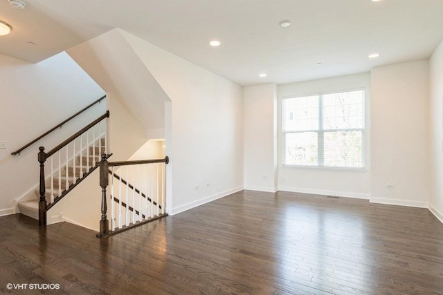 1425 N Charles Ave, Naperville, IL 60563 - empty room featuring wood finished floors, baseboards, and recessed lighting