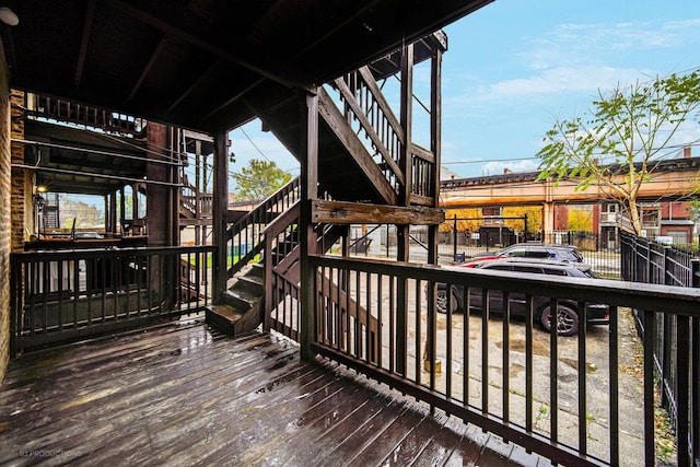 4829 S Prairie Ave Unit 2, Chicago, IL 60615 - wooden terrace with stairs