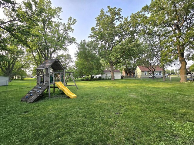 108 E Washington St, Ashkum, IL 60911 - view of yard featuring a playground