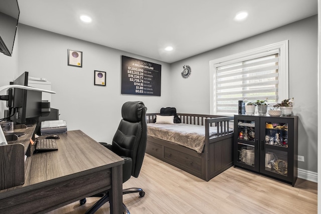 7215 Birchwood Ct Unit 19B, Willowbrook, IL 60527 - office area featuring light wood finished floors and recessed lighting