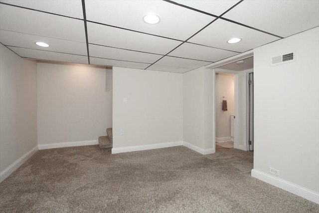 1711 White St, Des Plaines, IL 60018 - finished below grade area with carpet, recessed lighting, baseboards, and stairs