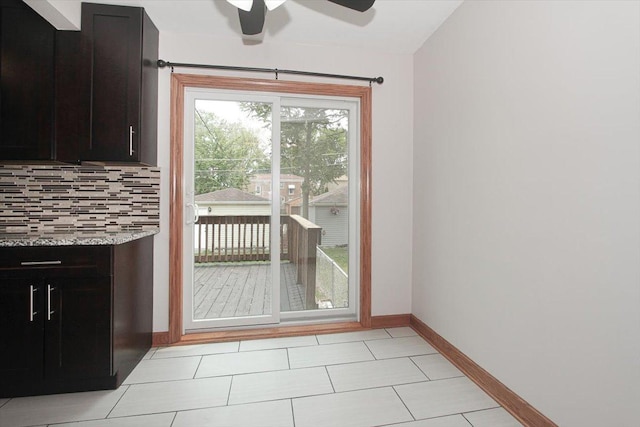 1711 White St, Des Plaines, IL 60018 - entryway featuring ceiling fan, baseboards, and light tile patterned floors