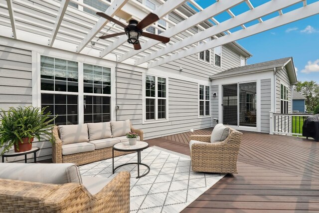 819 Heatherfield Cir, Naperville, IL 60565 - back of property with a pergola, stairway, a playground, a wooden deck, and a yard