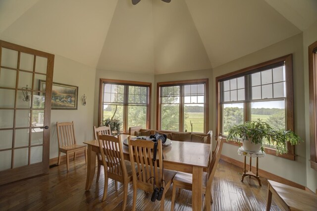 1897 N 2500 E Rd, Watseka, IL 60970 - dining area with wood-type flooring and high vaulted ceiling