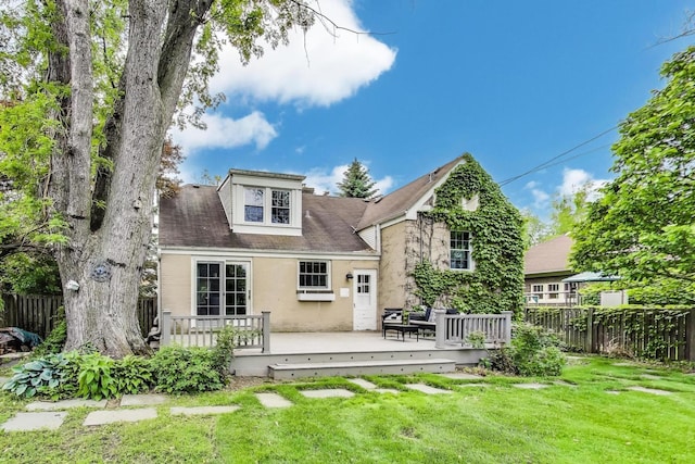 433 S Dunton Ave, Arlington Heights, IL 60005 - back of house featuring a wooden deck and stucco siding
