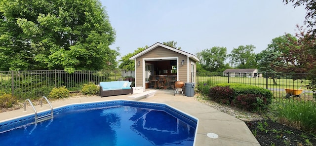 23243 S Volbrecht Rd, Crete, IL 60417 - view of pool featuring an outdoor structure and a fenced backyard