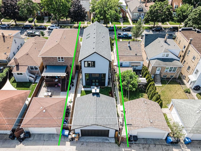 4845 N Mcvicker Ave, Chicago, IL 60630 - aerial view of residential area with property parcel outlined