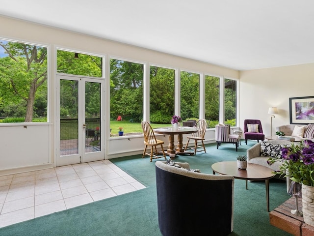 811 Redwood Ln, Glenview, IL 60025 - living area with carpet floors and tile patterned flooring