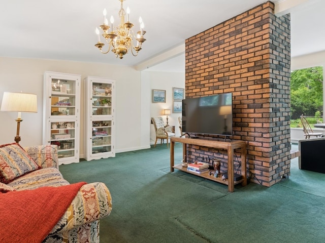811 Redwood Ln, Glenview, IL 60025 - living area featuring carpet flooring and a chandelier
