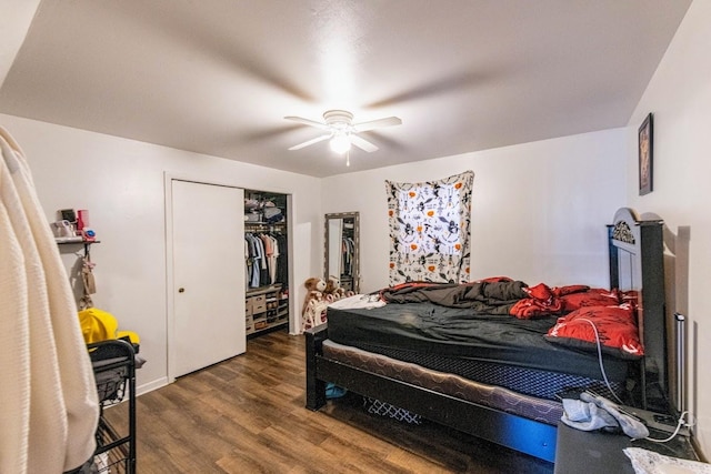 1619 N 35th Ave, Melrose Park, IL 60160 - bedroom with dark wood finished floors, ceiling fan, and a closet